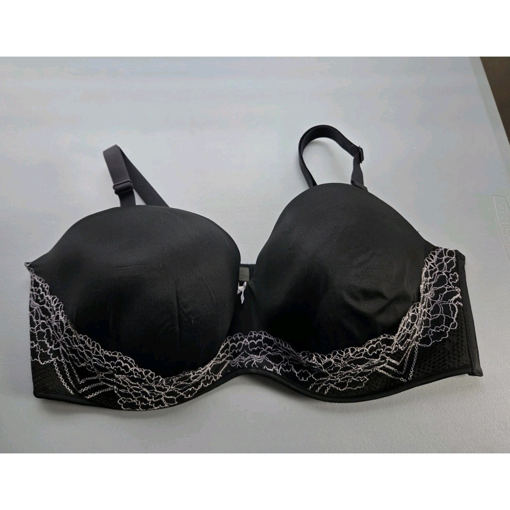 Cacique Boost Multi-Way Bra Size 46DD Black White Lace Underwire Push-Up
